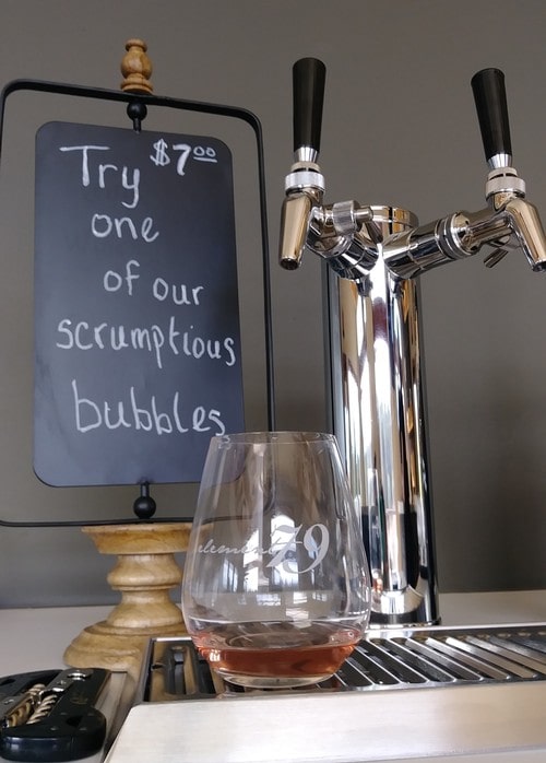 Carbonated wine on tap.